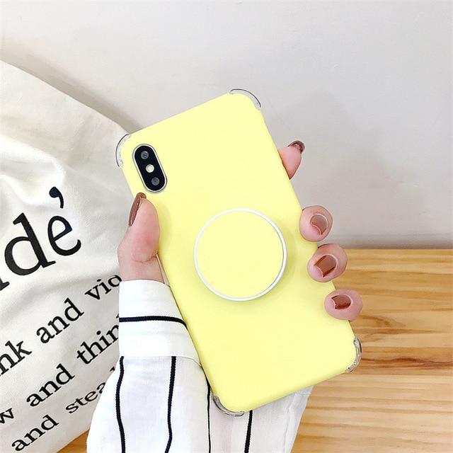 Candee - Matt Silikon iPhone Deksel med Ring | Skanto