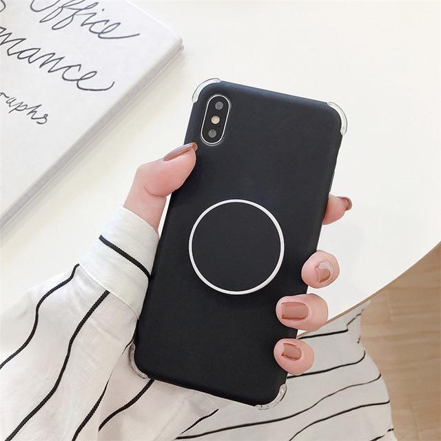 Candee - Matt Silikon iPhone Deksel med Ring | Skanto