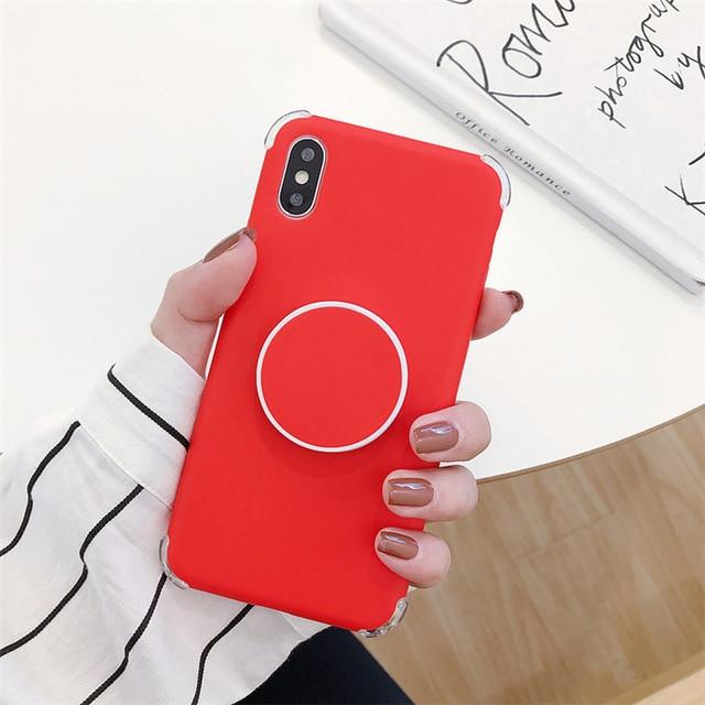 Candee - Matt Silikon iPhone Deksel med Ring | Skanto