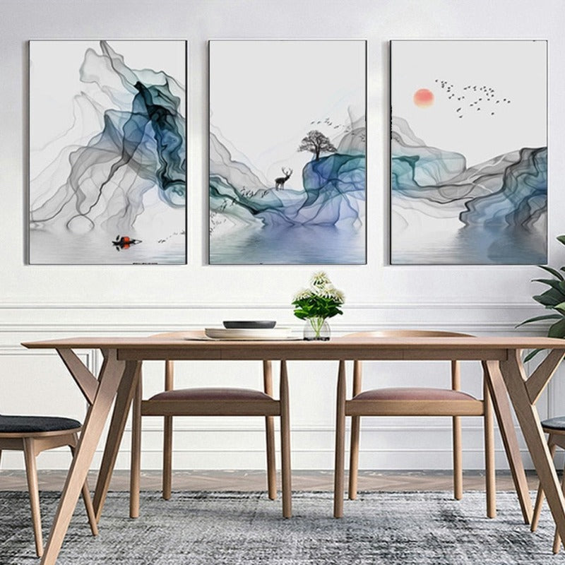 Abstract Sunrise - Lerret Veggkunst Maleri | Skanto