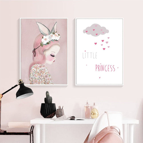 Liten prinsesse - lerret veggkunst maleri