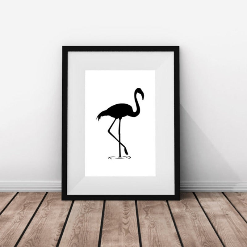 Schwarzer Flamingo - Lerret Veggkunst Maleri | Skanto