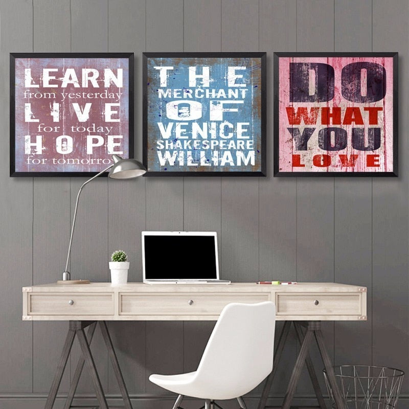 Inspirerende vintage-sitater – lerretsbilde