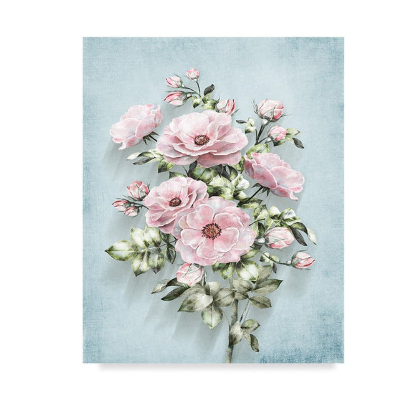 Moderne pastorale motiv med rosa blomster – lerretbilde