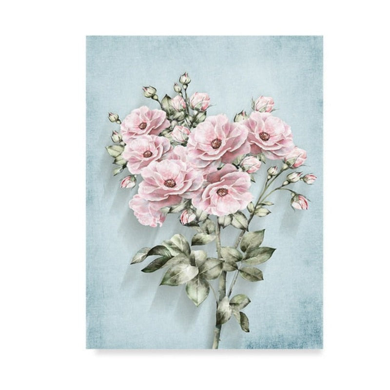 Moderne pastorale motiv med rosa blomster – lerretbilde
