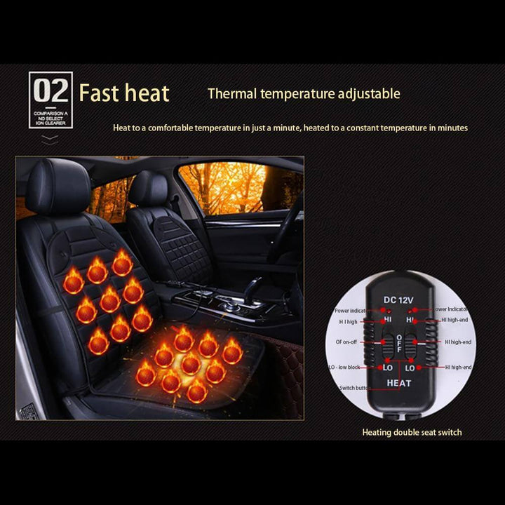 Skanto | Universell 2Pcs/Set 12V Oppvarmet Bilsetepute