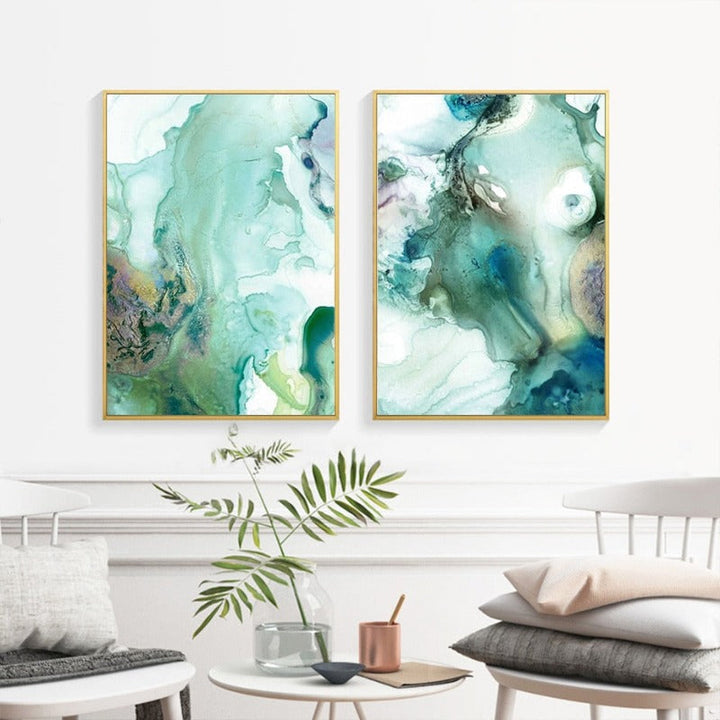 Mint Sea Marble - Lerretsbilde