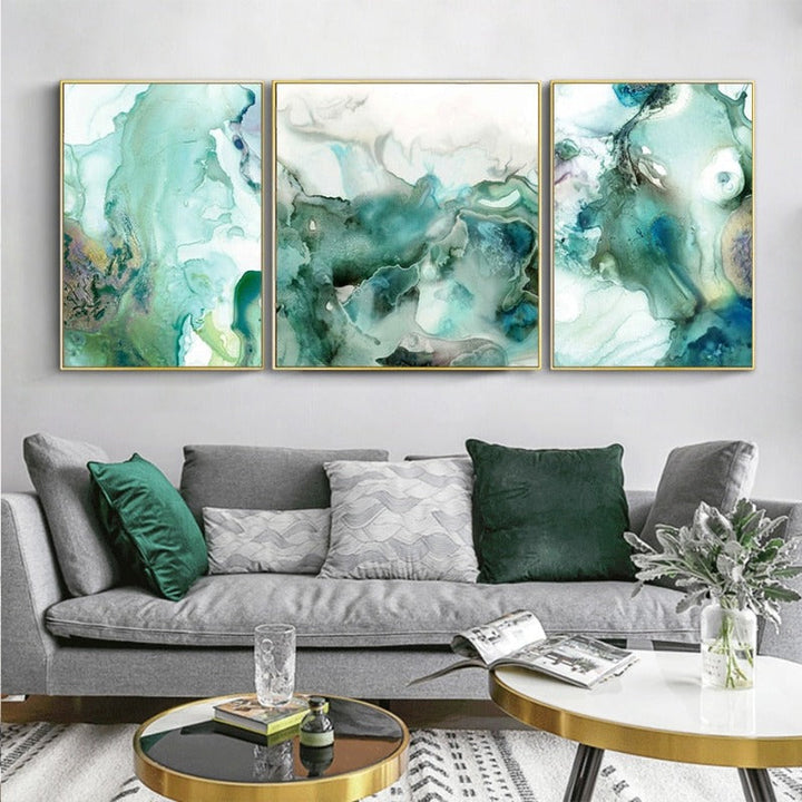 Mint Sea Marble - Lerretsbilde