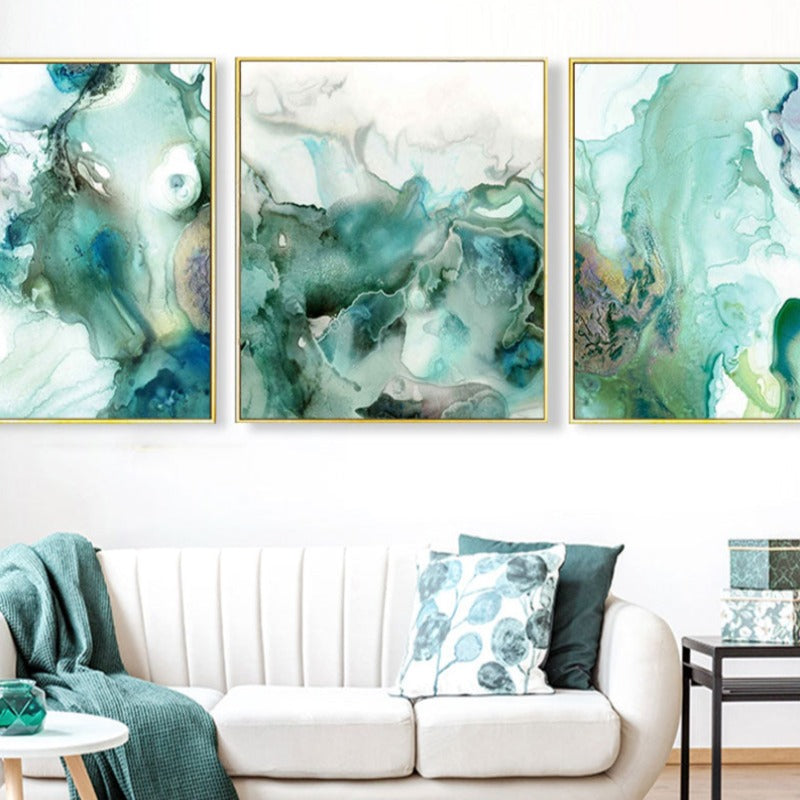 Mint Sea Marble - Lerretsbilde