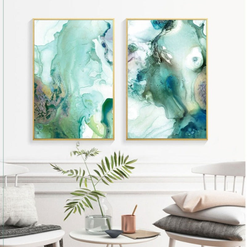 Mint Sea Marble - Lerretsbilde