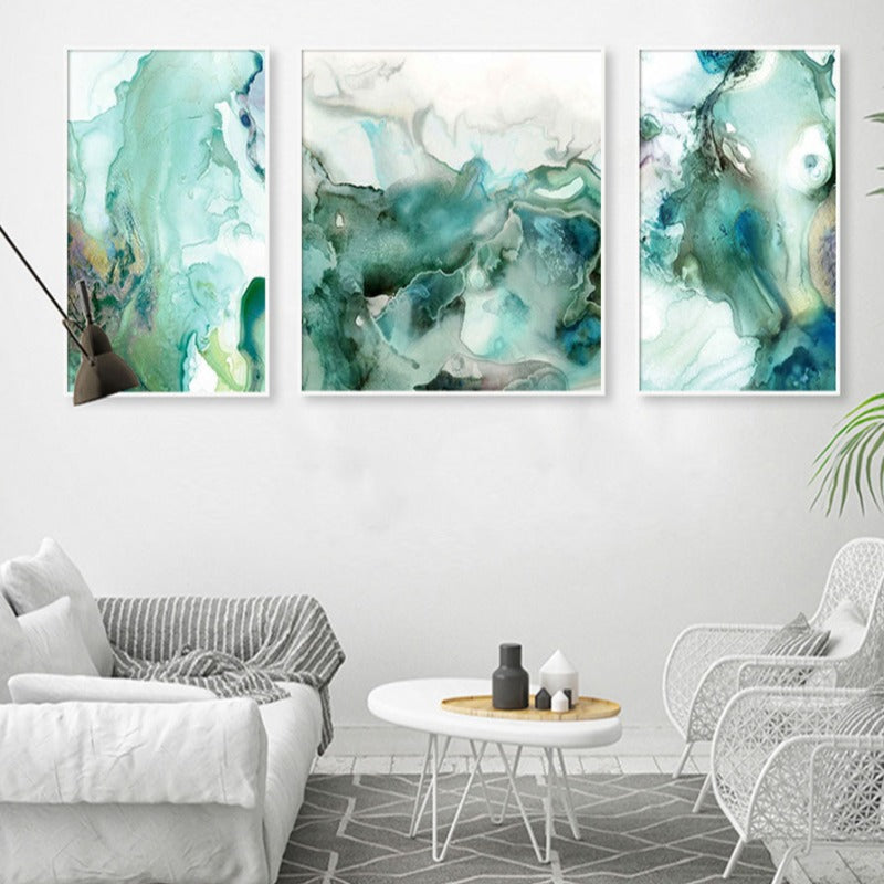 Mint Sea Marble - Lerretsbilde