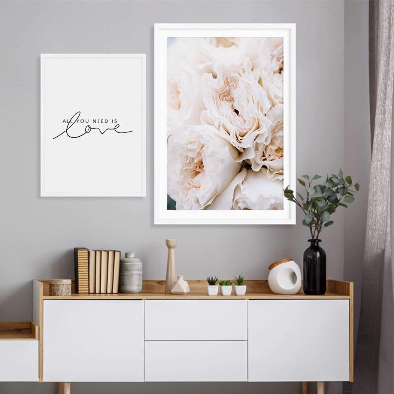 Blush Pink Pioner Veggkunst Bilder - Lerret Veggkunst Maleri | Skanto