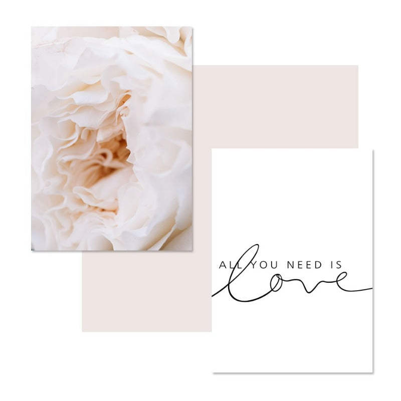 Blush Pink Pioner Veggkunst Bilder - Lerret Veggkunst Maleri | Skanto