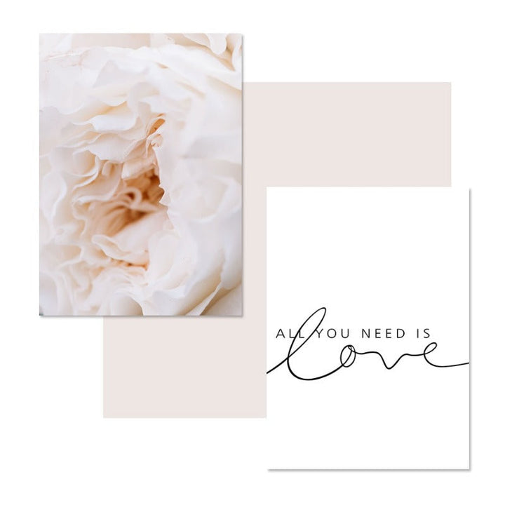 Blush Pink Pioner Veggkunst Bilder - Lerret Veggkunst Maleri | Skanto