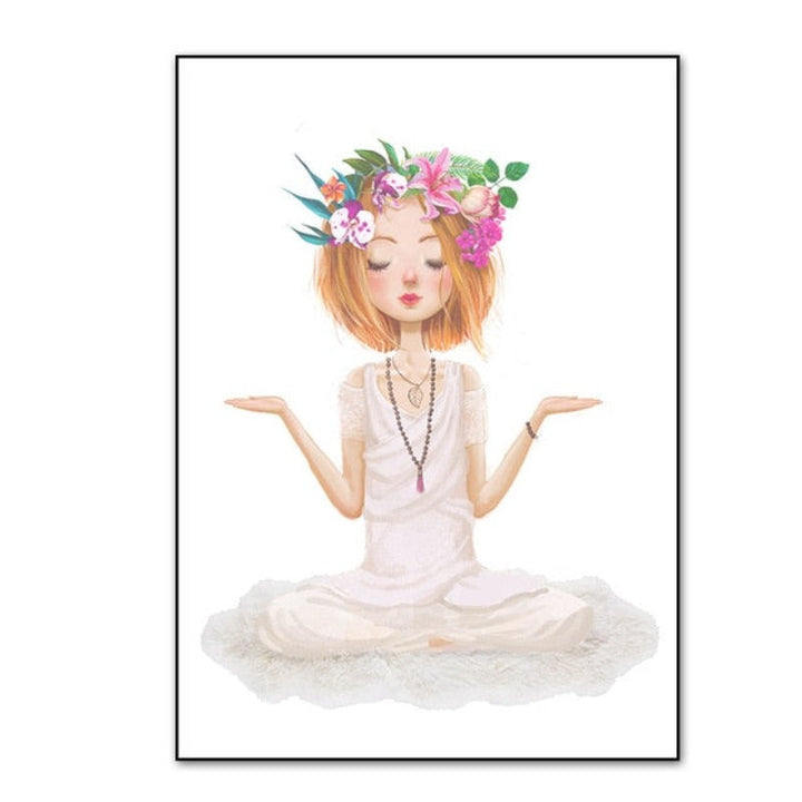 Vakkert yoga-jente-plakat - lerret veggkunst maling