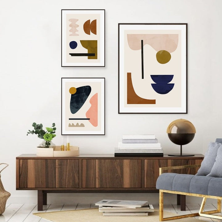 Geometrisk abstrakt Skandinavia Galleri - lerret veggkunst maleri