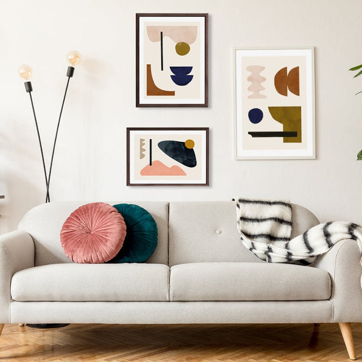 Geometrisk abstrakt Skandinavia Galleri - lerret veggkunst maleri
