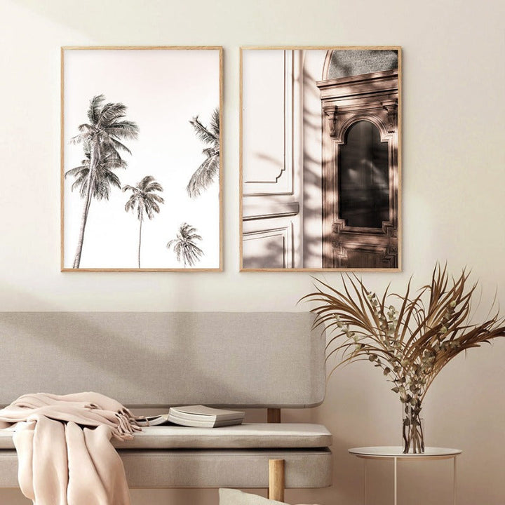 Palm Tree Landskap Bohemsk Stil - Lerret Veggkunst Maleri