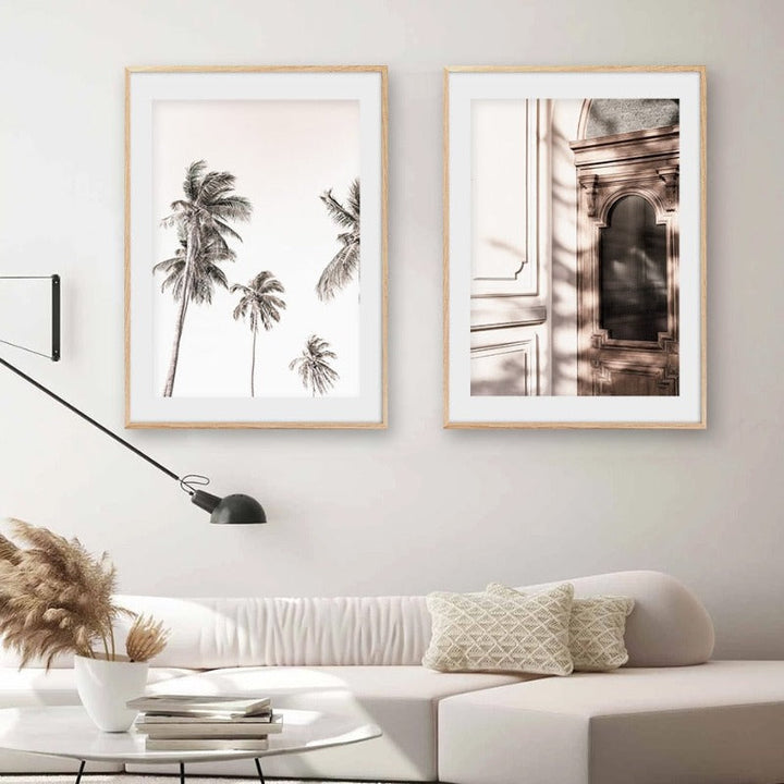 Palm Tree Landskap Bohemsk Stil - Lerret Veggkunst Maleri