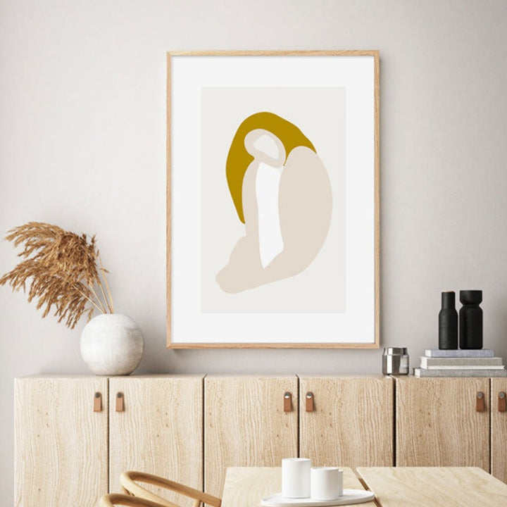 Minimalistisk geometrisk grafisk abstrakt galleri - lerret veggkunst maleri
