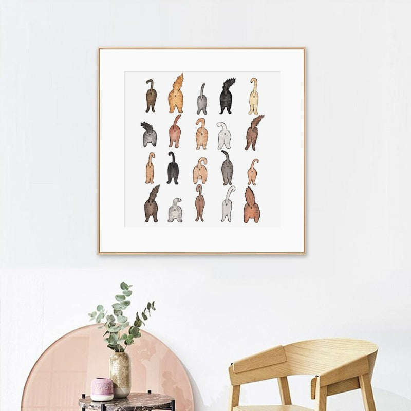 Katten Von Back-Canvas Veggkunst Maleri | Skanto
