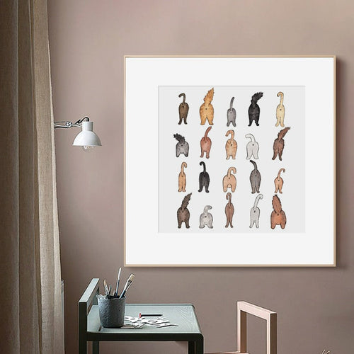 Katten Von Back-Canvas Veggkunst Maleri | Skanto