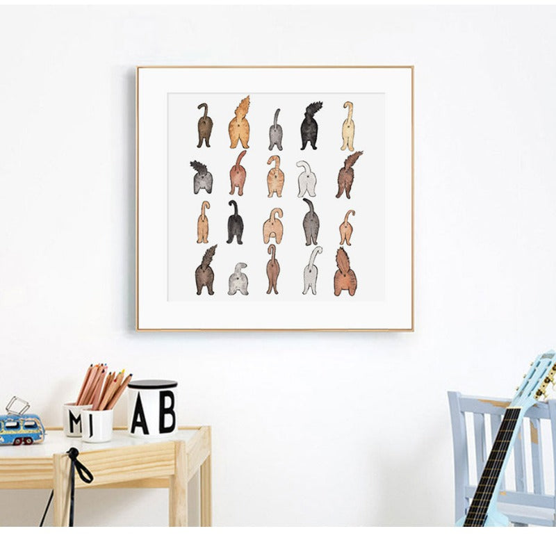 Katten Von Back-Canvas Veggkunst Maleri | Skanto