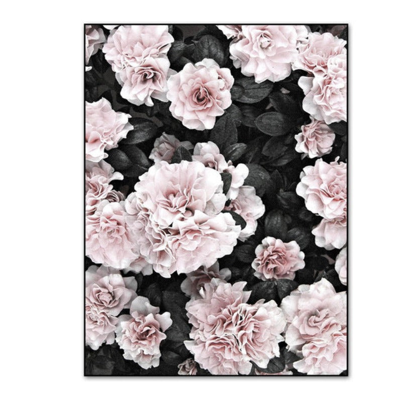 Moderne rosa Flamingo-blomsterbilde på lerret