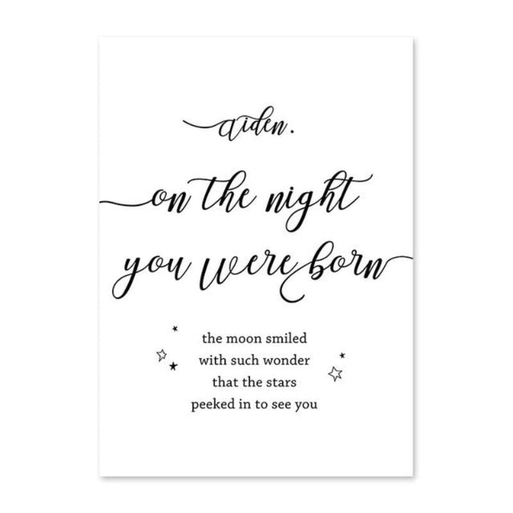 Baby og foreldrenavn personalisert - lerret veggkunst maleri | Skanto