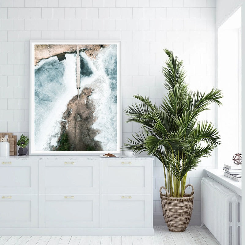 Luftfoto Bro Bruk Landskap - Lerret Veggkunst Maleri | Skanto