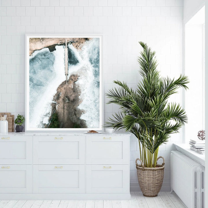 Luftfoto Bro Bruk Landskap - Lerret Veggkunst Maleri | Skanto