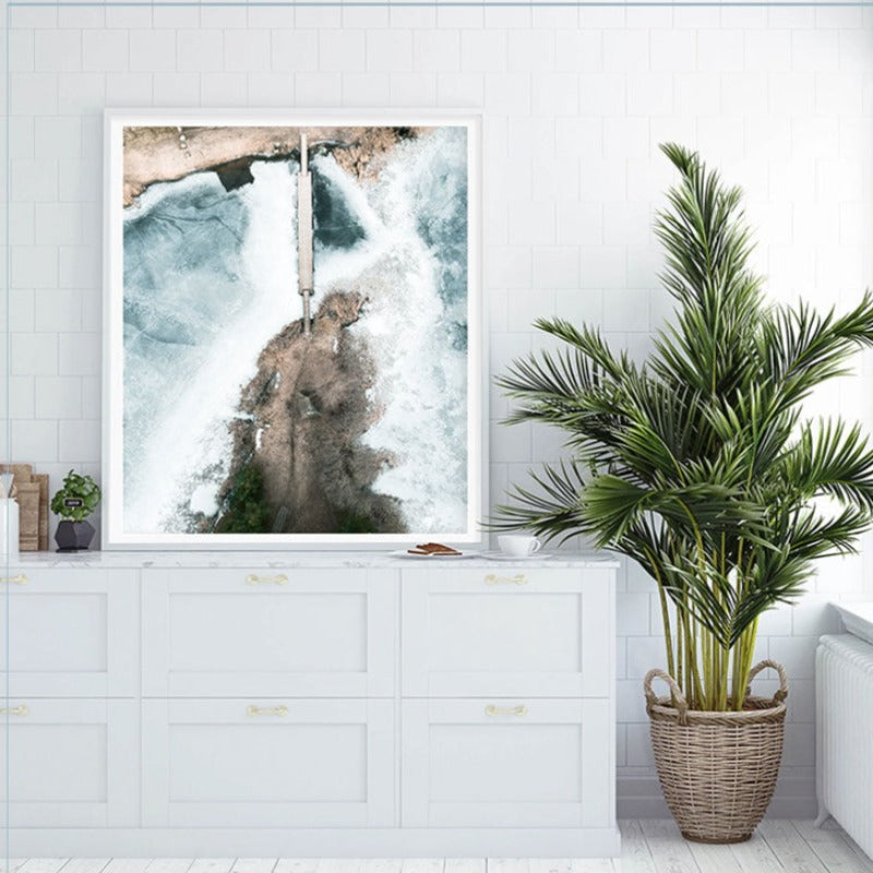 Luftfoto Bro Bruk Landskap - Lerret Veggkunst Maleri | Skanto