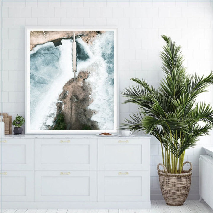 Luftfoto Bro Bruk Landskap - Lerret Veggkunst Maleri | Skanto