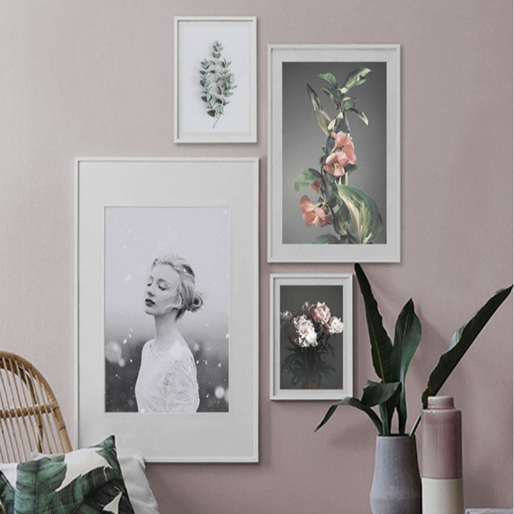 Moderne rosa blomstermaleri «Jomfruens fred» – lerretsbilde
