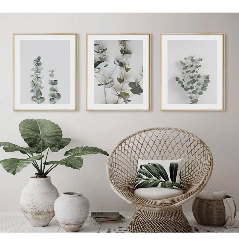Botaniske Eukalyptusblader - Lærret Veggkunst Maleri | Skanto