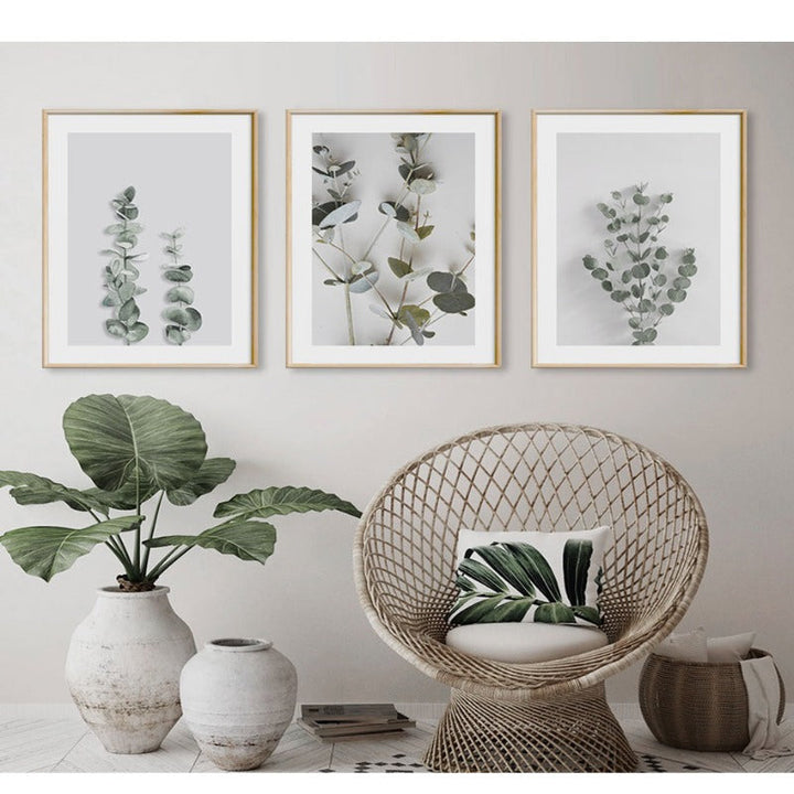 Botaniske Eukalyptusblader - Lærret Veggkunst Maleri | Skanto