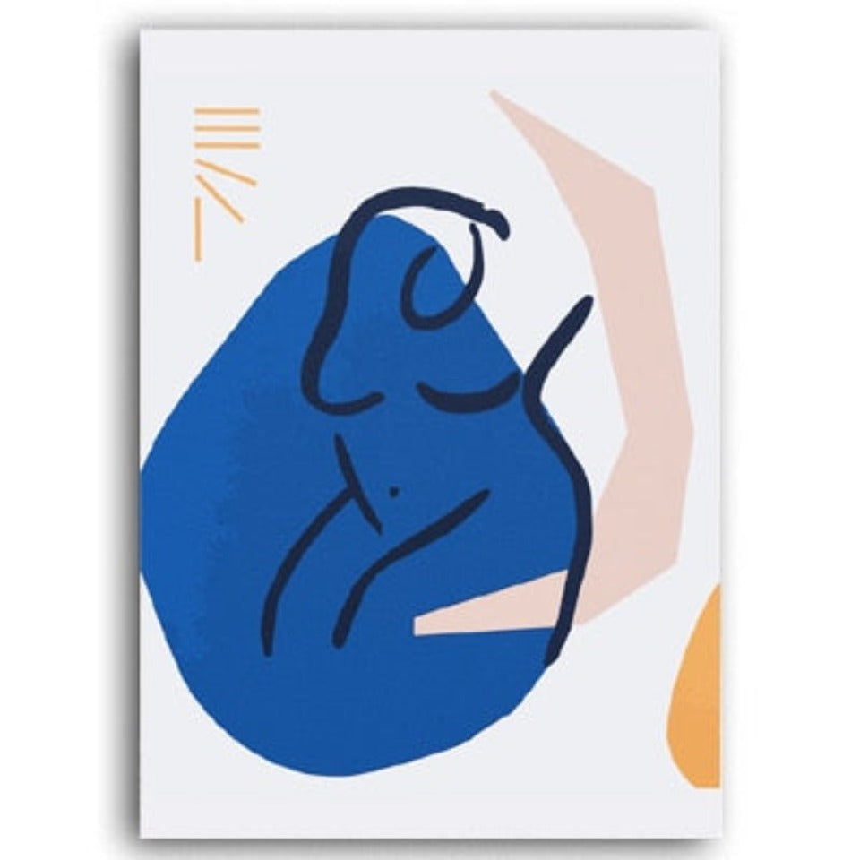 Skandinaviske abstrakte figur linjer plakat - lerretbilde