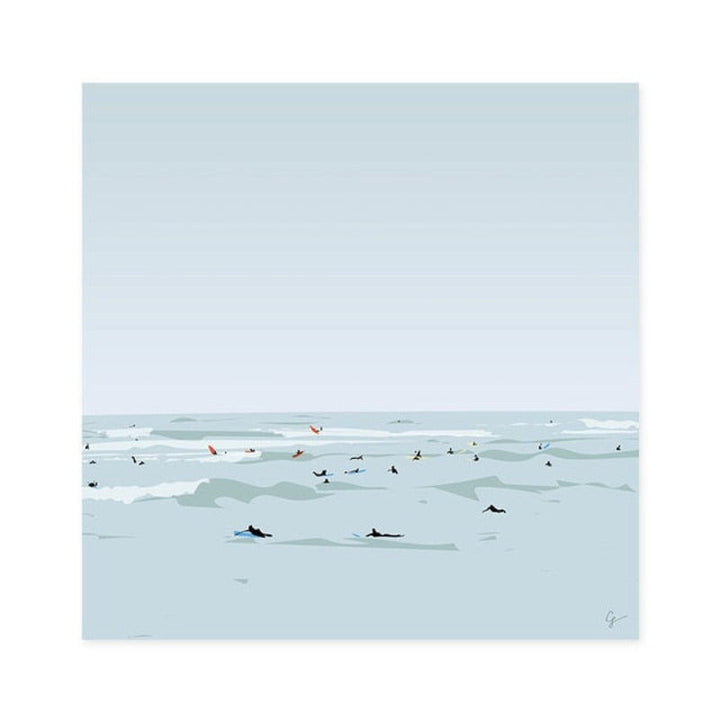 Dive In Ocean - Lerret Veggkunst Maleri