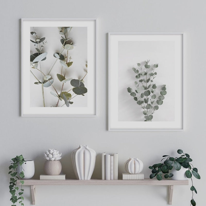 Botaniske Eukalyptusblader - Lærret Veggkunst Maleri | Skanto