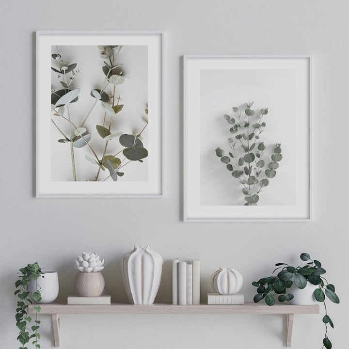 Botaniske Eukalyptusblader - Lærret Veggkunst Maleri | Skanto