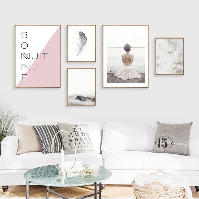 Nordic Refresh Feather Letters - Lerretsbilde