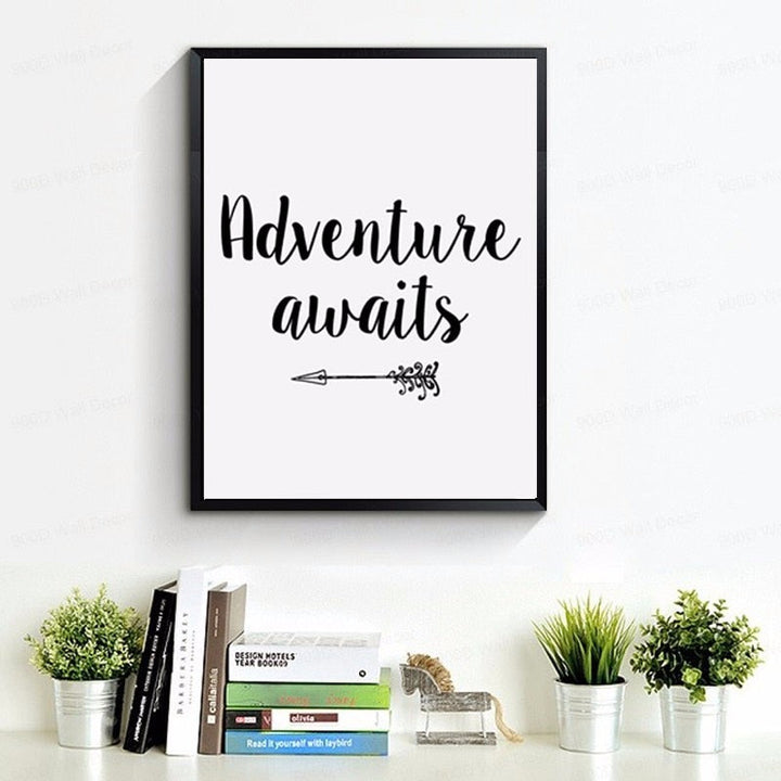 Adventure Awaits Pfeil - Lerret Veggkunst Maleri | Skanto