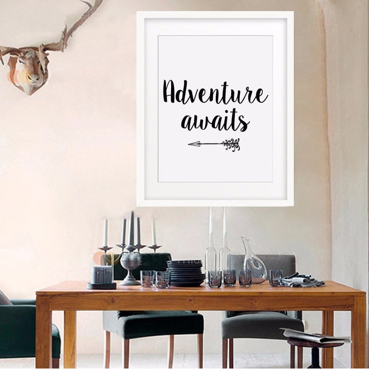 Adventure Awaits Pfeil - Lerret Veggkunst Maleri | Skanto