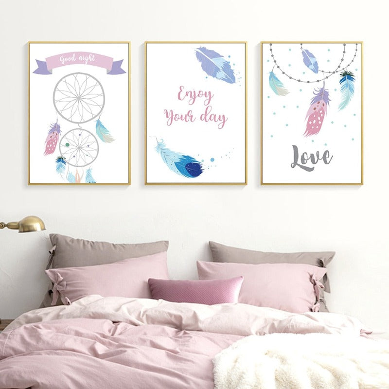 Boho Drøm fanger - Lerret Veggkunst Maleri | Skanto