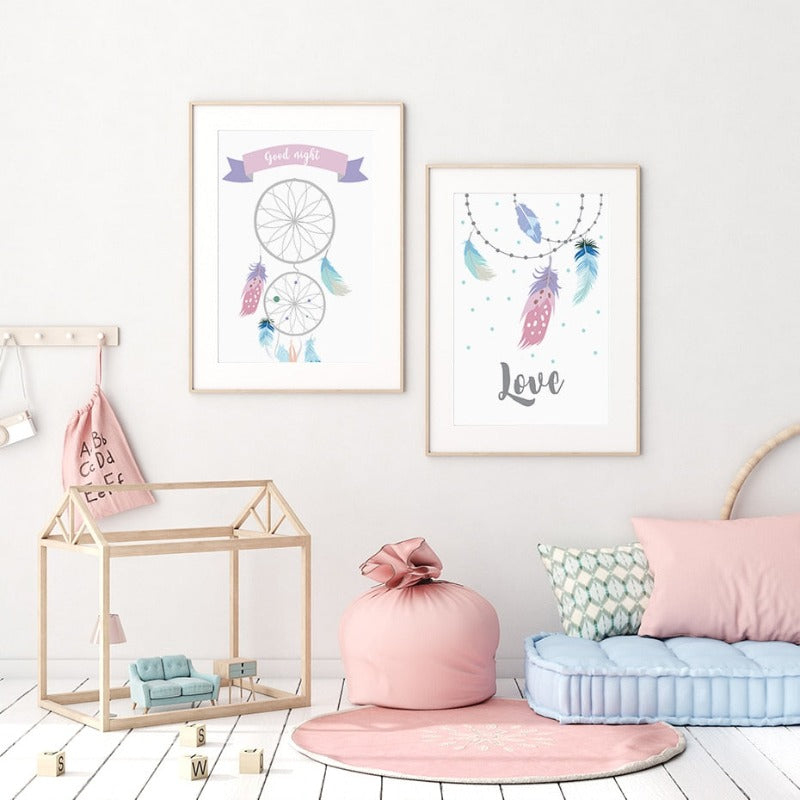 Boho Drøm fanger - Lerret Veggkunst Maleri | Skanto