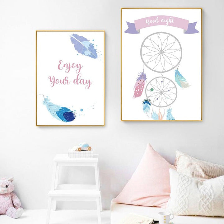 Boho Drøm fanger - Lerret Veggkunst Maleri | Skanto