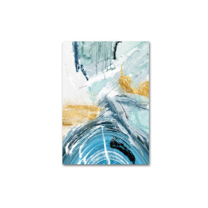 Blå trykkplakat - lerret veggkunstmaleri | Skanto