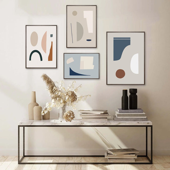 Moderne Trend Geometrisk Abstrakt Fargeblokk - Lerret Veggkunst Maleri