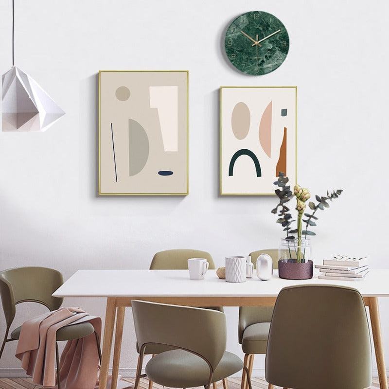 Moderne Trend Geometrisk Abstrakt Fargeblokk - Lerret Veggkunst Maleri