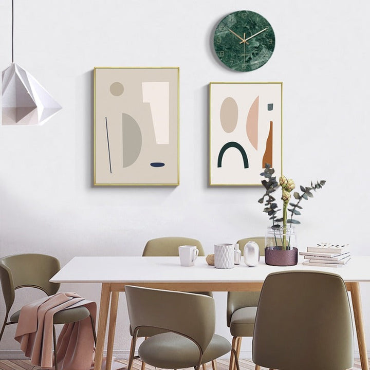 Moderne Trend Geometrisk Abstrakt Fargeblokk - Lerret Veggkunst Maleri
